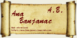 Ana Banjanac vizit kartica
